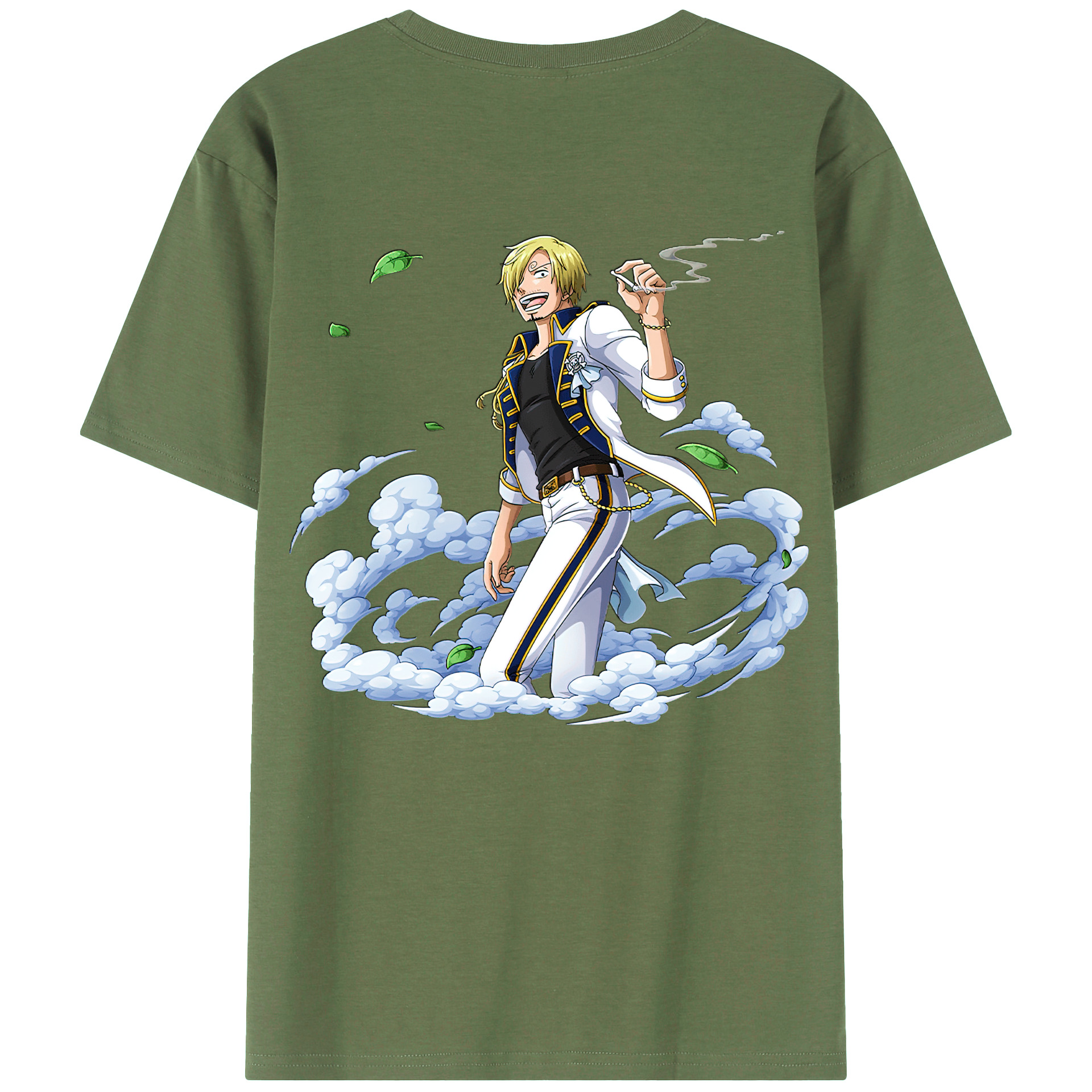 （画像用） ワンピース サンジ ONE PIECE Sanji 綿100％ メンズ半袖Tシャツ（バックプリント） 通気性
